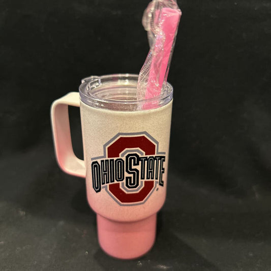 OSU Brutus/ Flag Pink Ombre 2 oz mini Tumbler