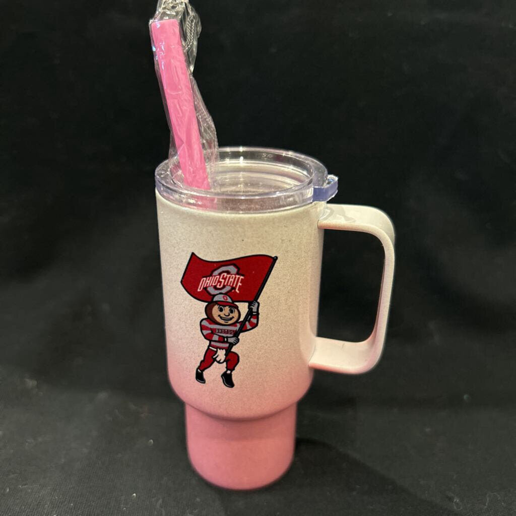 OSU Brutus/ Flag Pink Ombre 2 oz mini Tumbler