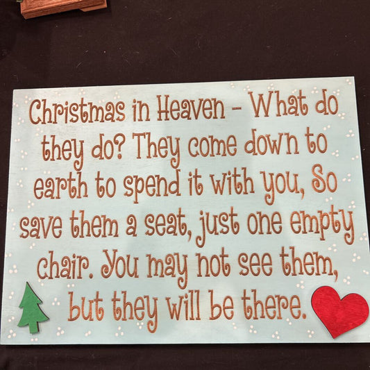 Christmas in heaven wood sign (turq)