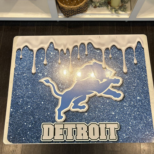 Detroit Lions Silver Drip TV Tray