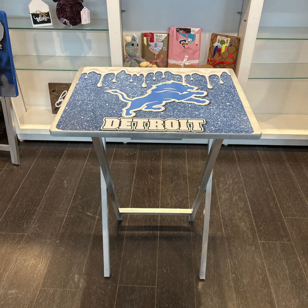 Detroit Lions Silver Drip TV Tray