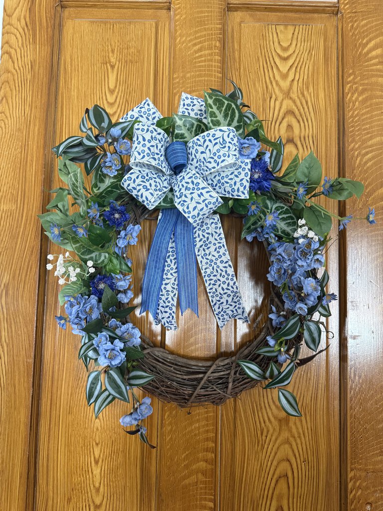 Blue Grapevine Wreath
