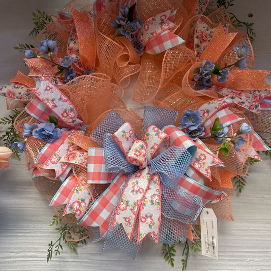 Coral/Blue Wreath