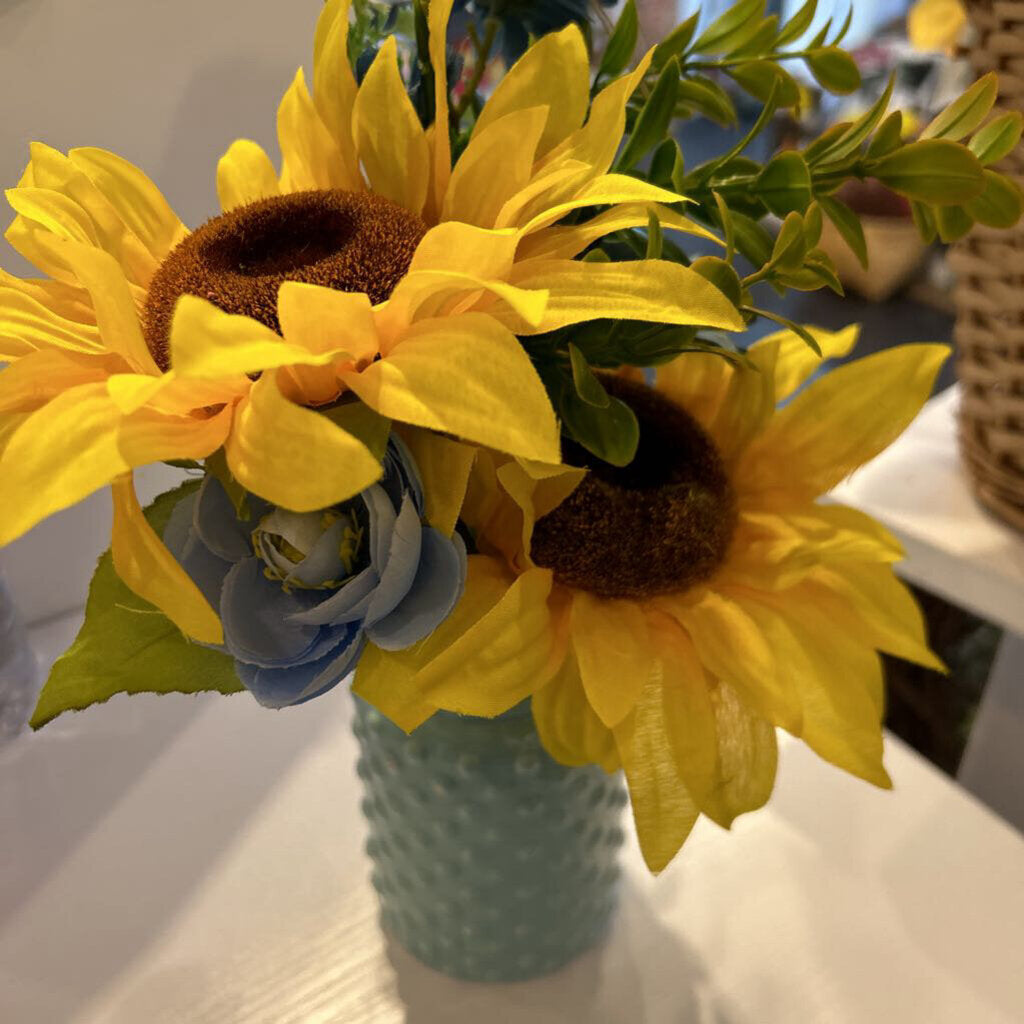 Teal/Sunflower Vase Small
