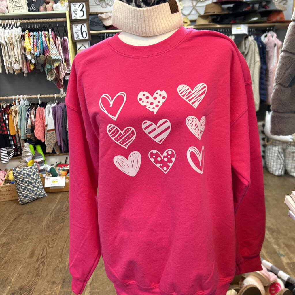 White Hearts Crewneck
