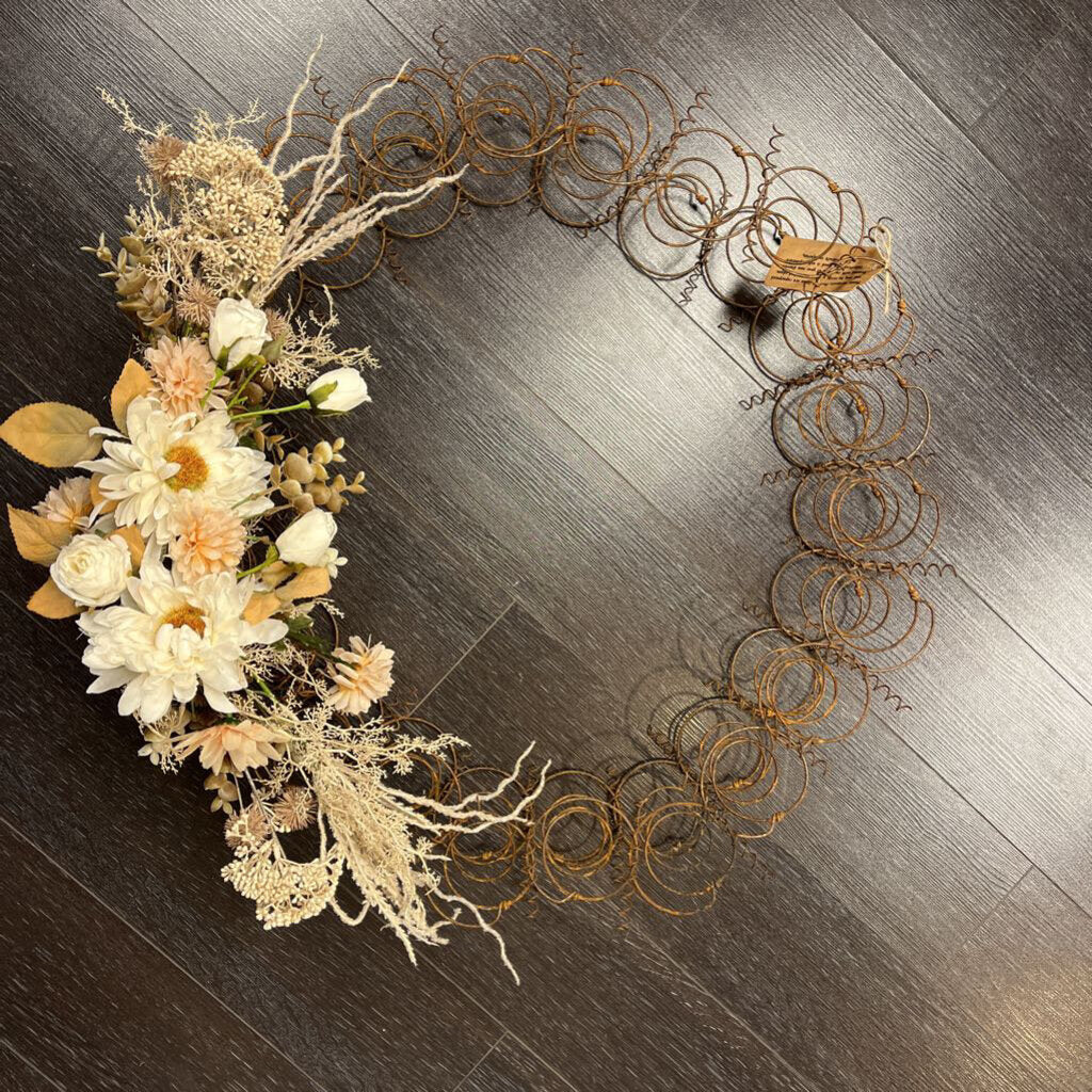 Large Floral Bedspring Wreath