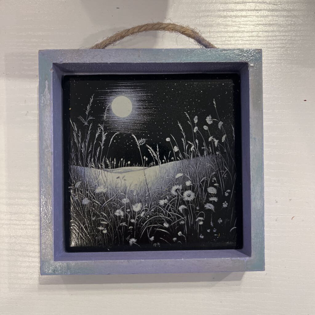 Flower Garden w/Moon Painted Tile
