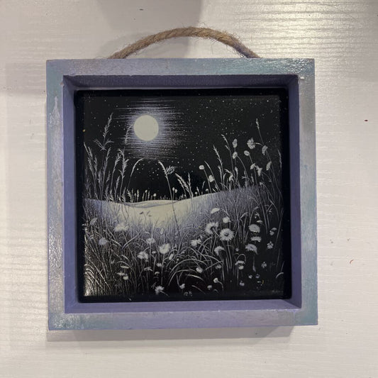 Flower Garden w/Moon Painted Tile