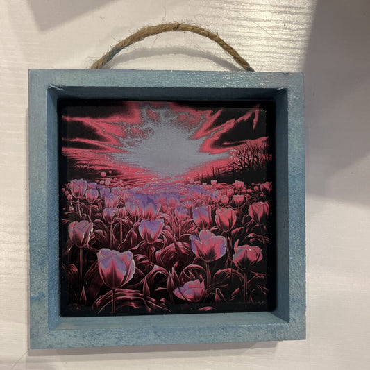 Tulip Garden Painted Tile
