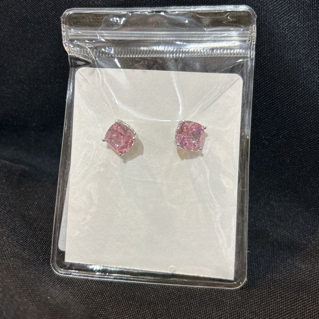 Small Pearl Heart Earrings Red