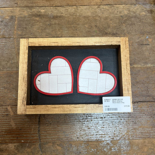 Black Shiplap Heart Duo Long