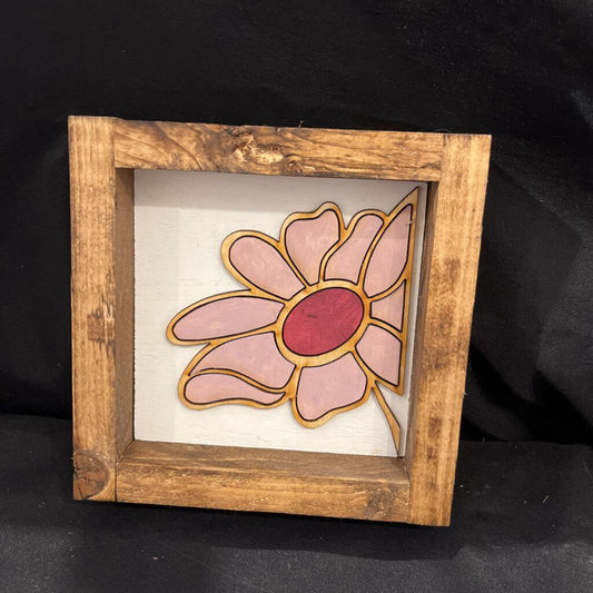 Mauve Single Wood Flower Mini (shelf sitter)