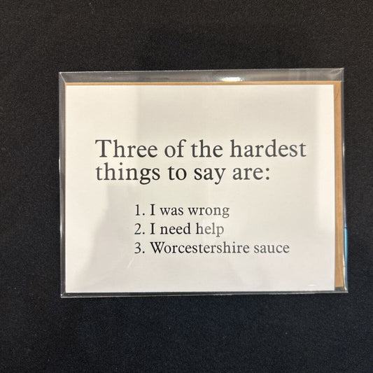 3 Hard Things, Card