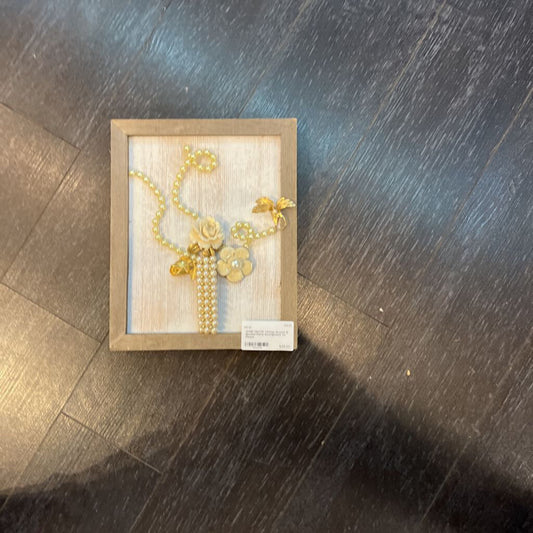 Vintage Brooch & Beaded Floral Arrangement on Plaque