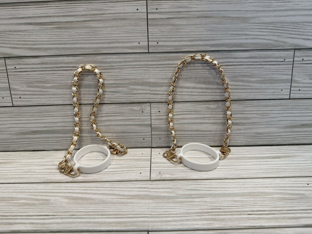 Tumbler Strap white & Gold