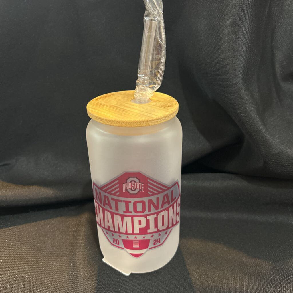 OSU Natty Logos gray/red Frost beer can glass