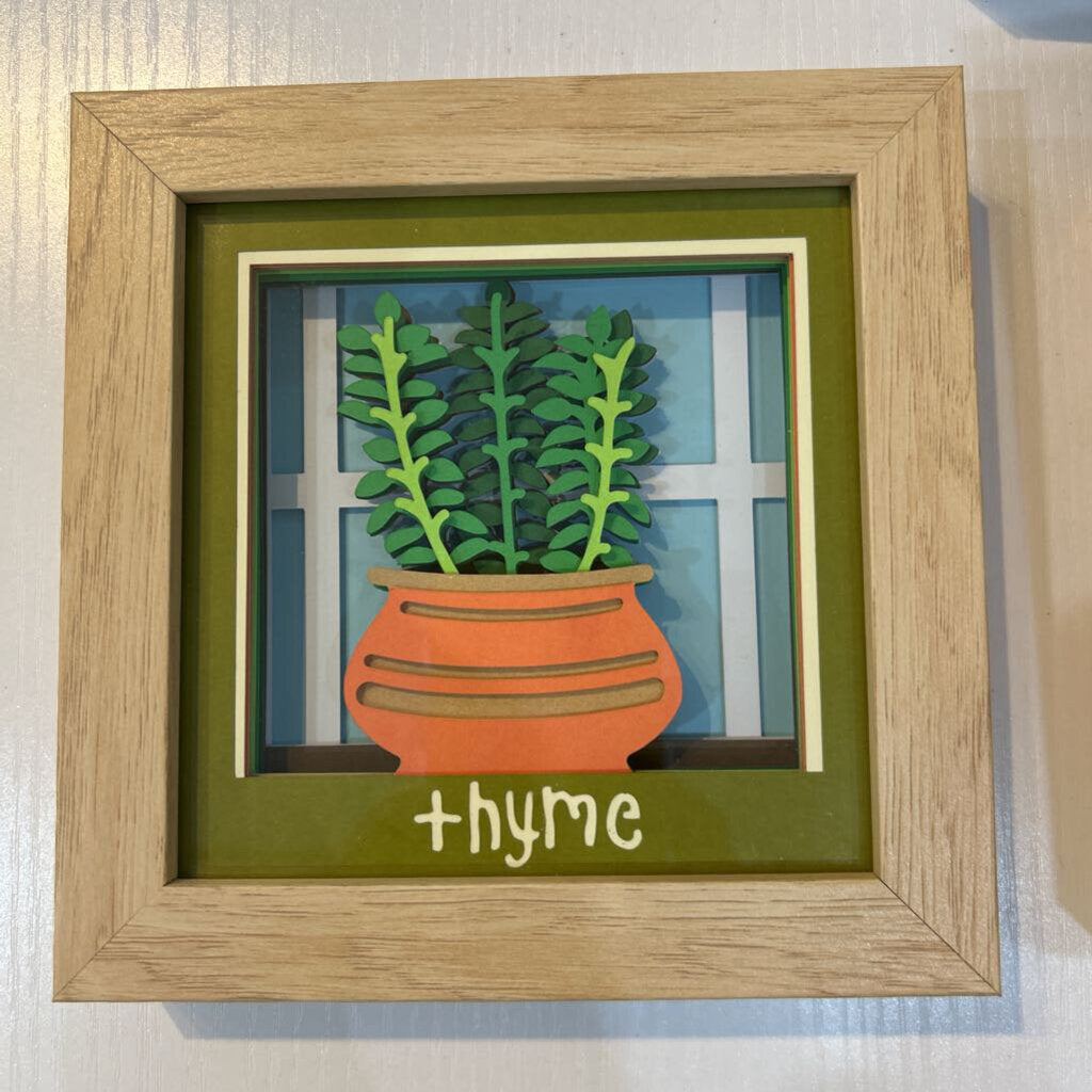 Framed Thyme Pot Shadowbox