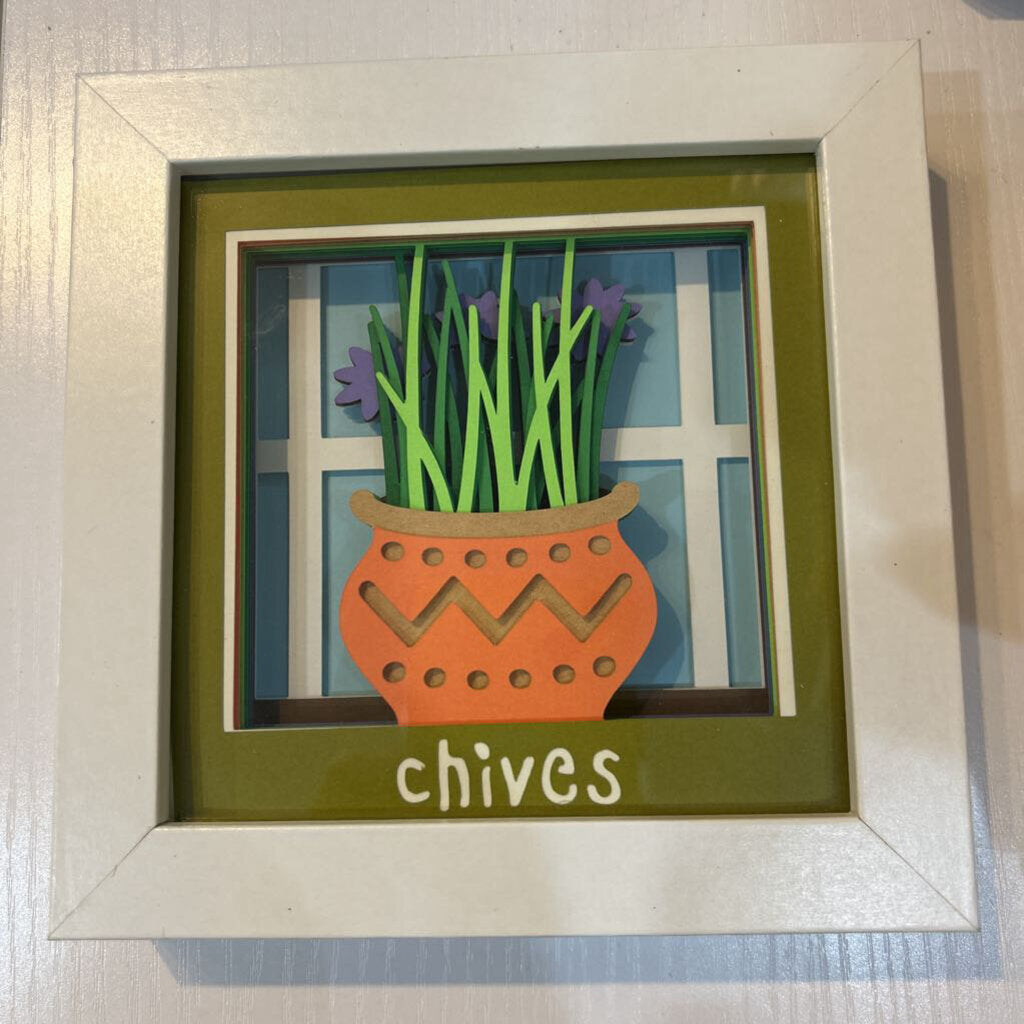 Framed Chives Pot Shadowbox