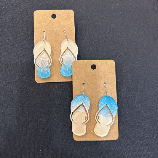 Beach Flip Flop Acrylic Earring