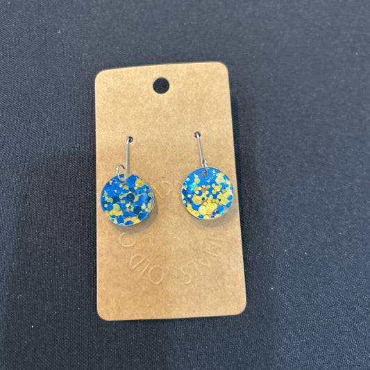 Blue & Gold Glitter Petite Earring
