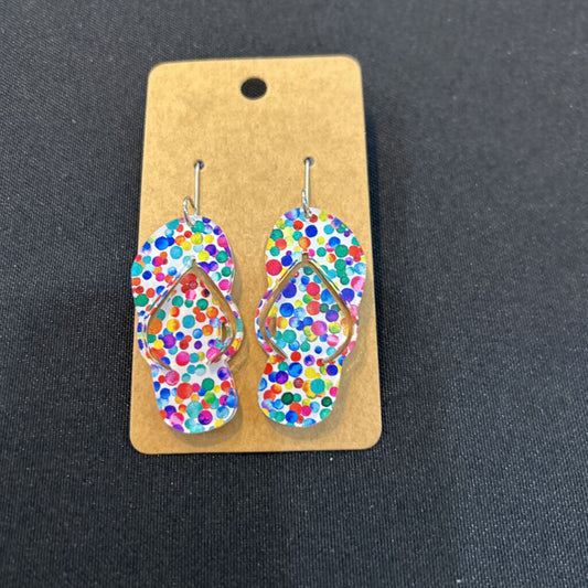 Party Dot Flip Flop Acrylic Earring