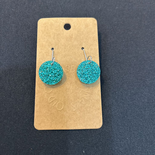 Teal Glitter Petite Earring
