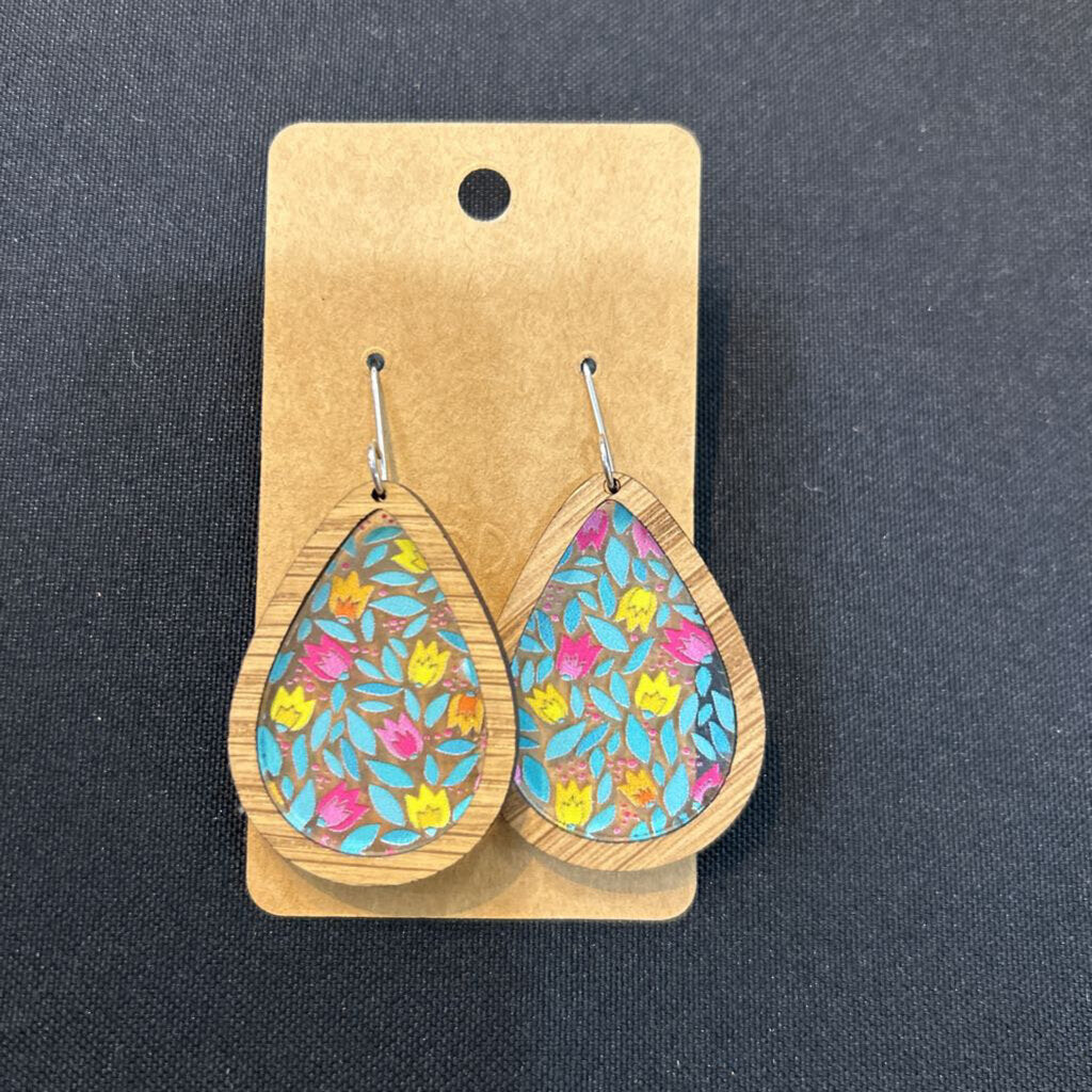 Tulip Inlay Drop Earrings