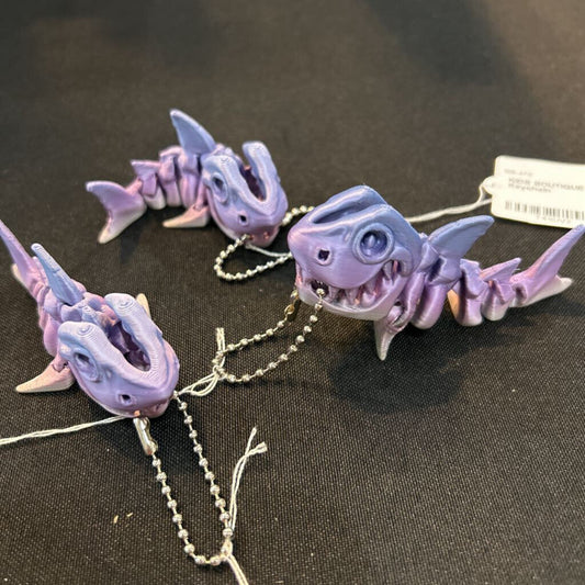 3D Skeleton Purple Ombre Shark Keychain