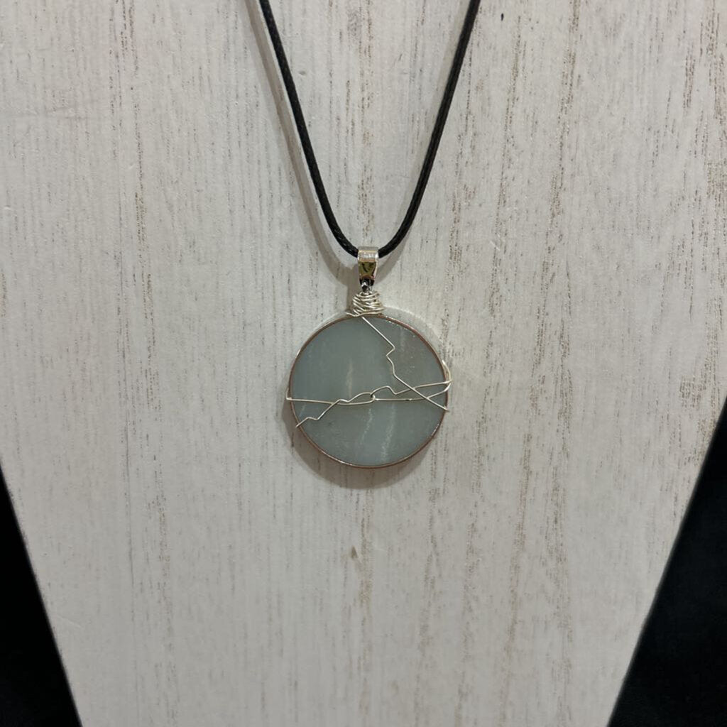 Corded Silver Twisted Amazonite Necklace