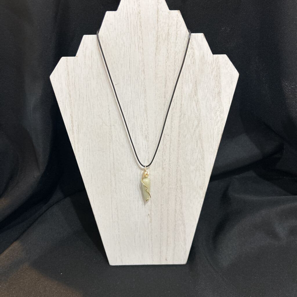 Corded Gold Twisted Amazonite Necklace