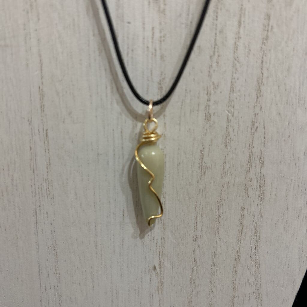Corded Gold Twisted Amazonite Necklace
