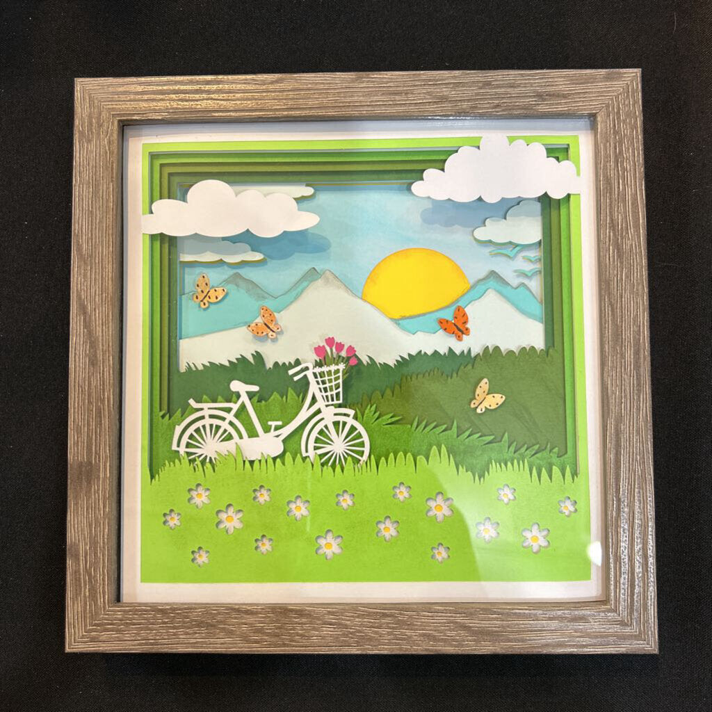 Meadow & Bicycle Shadowbox