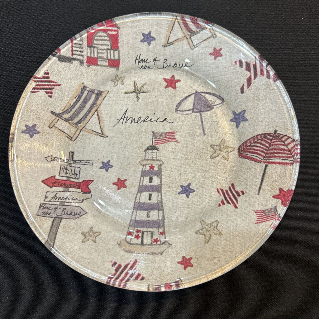 Small Patriotic Lighthouse Plate