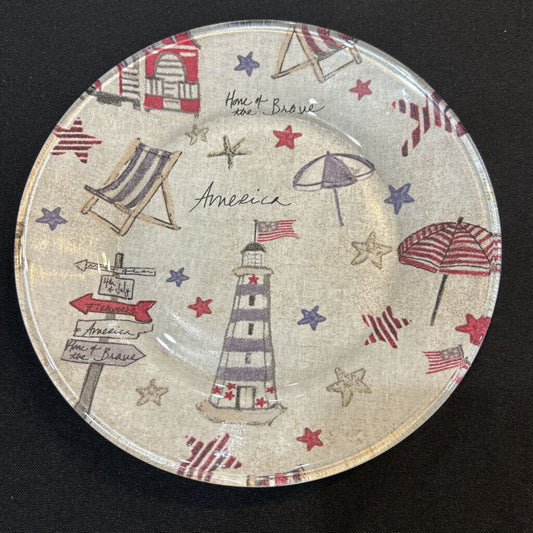 Small Patriotic Lighthouse Plate