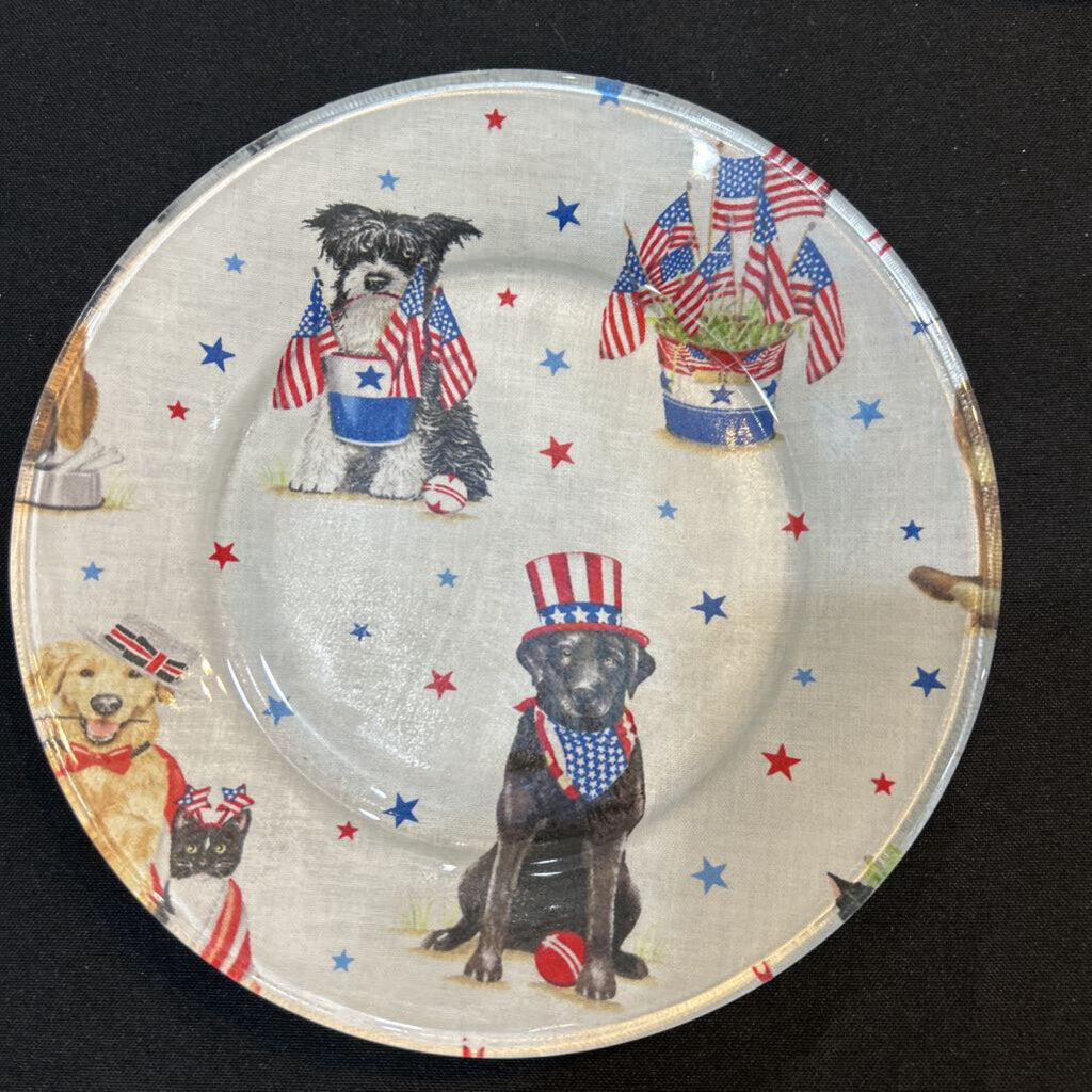 Small Patriotic Dogs Plate