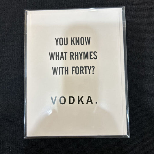 Forty Vodka, Card