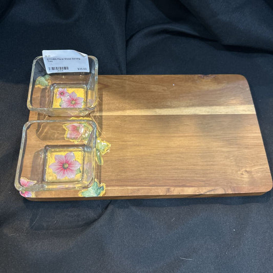 Floral Wood Serving Tray