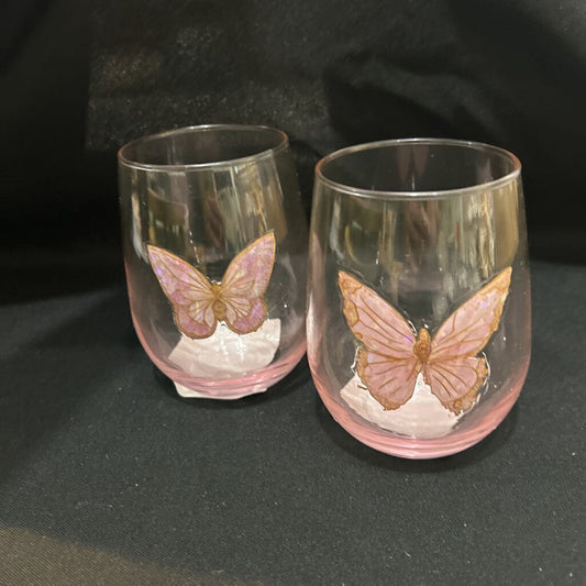 Butterfly Wine Glass-2for15