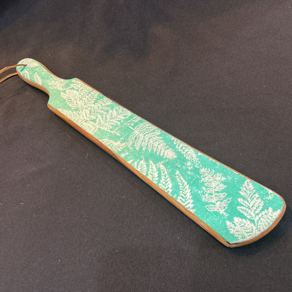 Sm Thin Serving Board-Teal Leaf