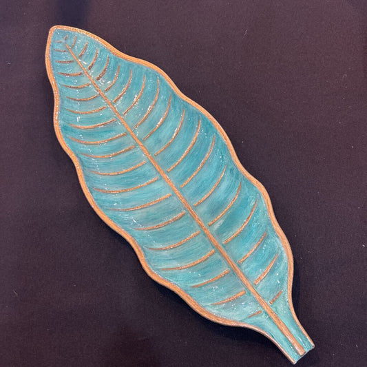 Teal Leaf Tray