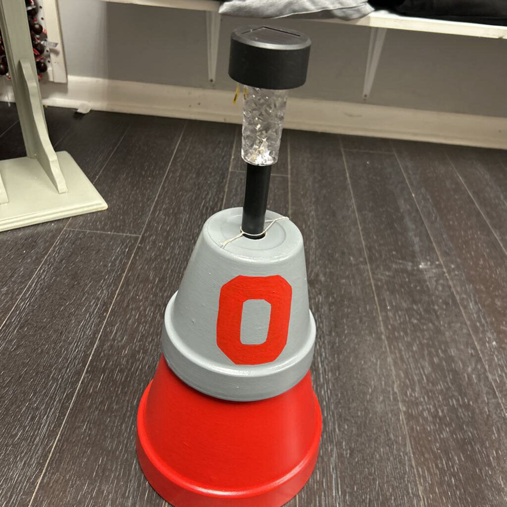 Ohio State Clay Pot Solar Light