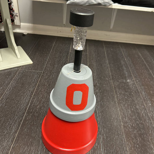 Ohio State Clay Pot Solar Light