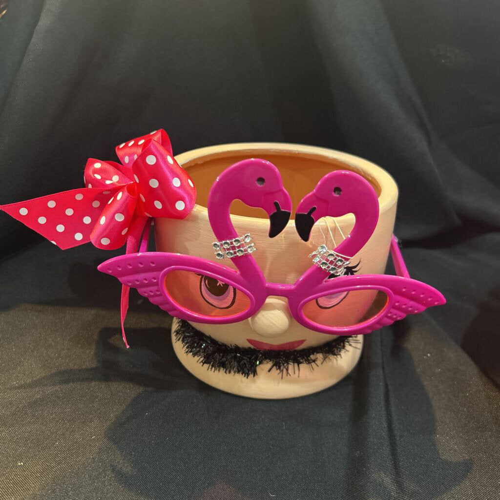 Clay Pot Girl-Flamingo Glasses