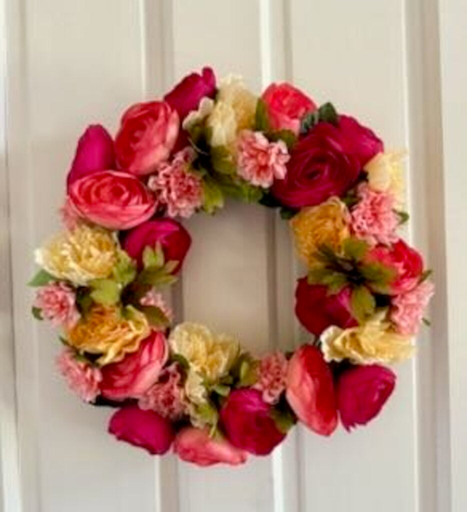 Ranuncula Wreath (Pink/Org/Ylw)