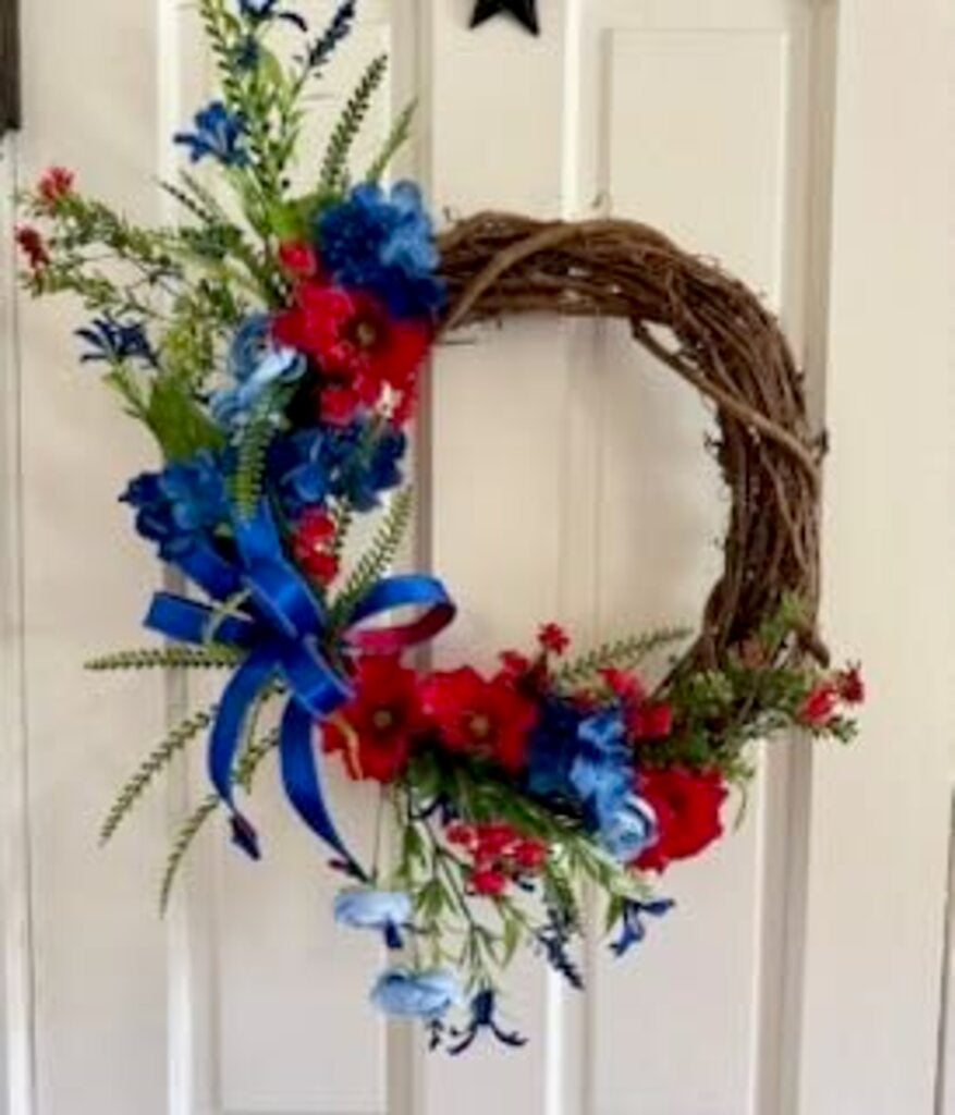 Red/White/Blue Grapevine Wreath