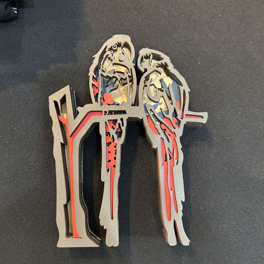 Parrots Layered 3D Decor