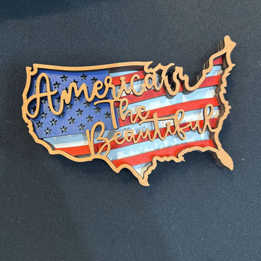 America Layered 3D Decor