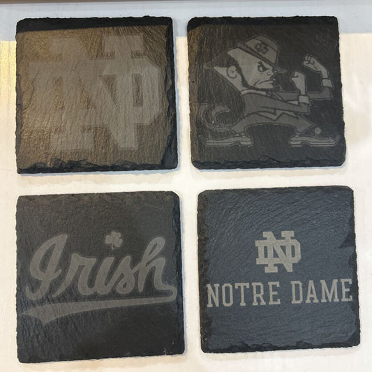 Engraved Slate Coasters Notre Dame Set 4