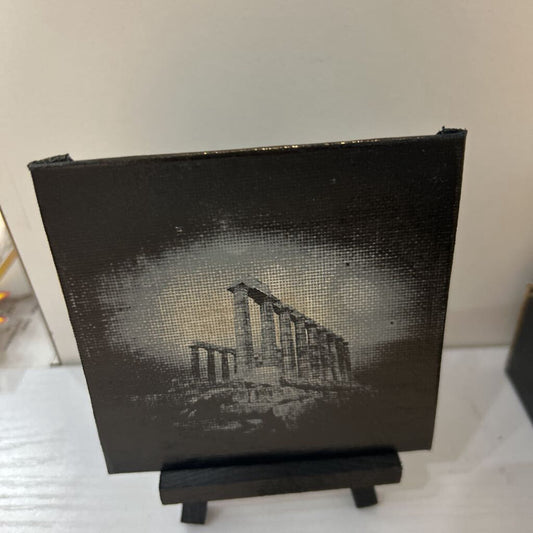 Pillars Painted Canvas w/Easel