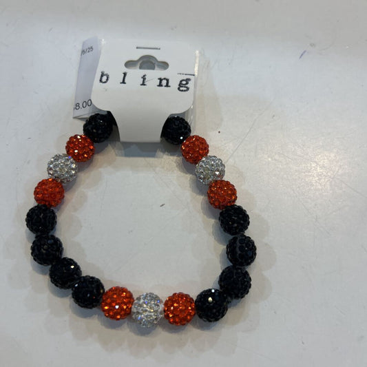 Bling Bracelet-Black, Orange, & Silver